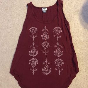 Burgundy Dandelion Tank Top
